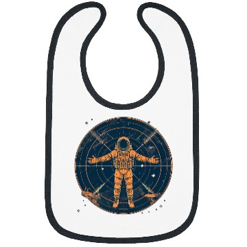 Discover Vitruvian Astronaut Funny Leonardo Da Vinci Graphic 21 Bibs