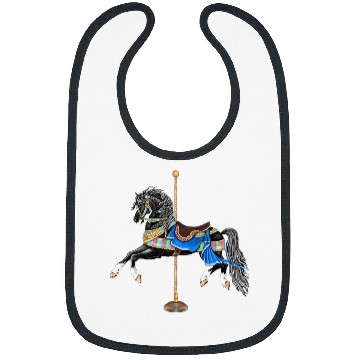 Discover Horse Pet Black Stallion Carousel Horse 3 Bibs