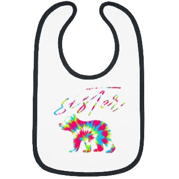 Discover Bear Pet Sister Bear Tie Dye Matching Mom Daughter Big Sister Bibs