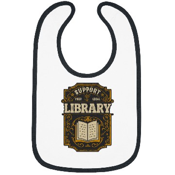 Discover Librarian Job Support Your Local Library vintages Style Librarian Bibs