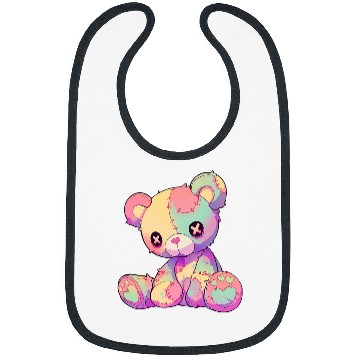 Discover Bear Pet Kawaii Pastel Goth Creepy Cute Witchy Patchwork Teddy Bear Bibs