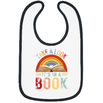 Discover Book Fun Cool Rainbow Reading Take A Look Its In A Book Retro vintages Bibs