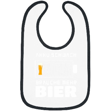 Discover Beer Fun Battery weak need more beer drinking liquor alcohol Bibs