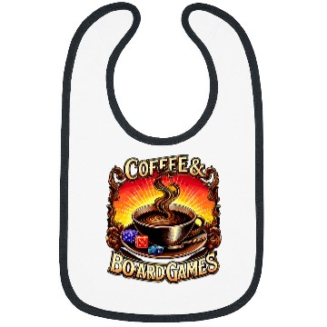 Discover Coffee Fun and Board Games Board Game Night Bibs