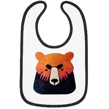 Discover Bear Pet Forest Bear Face Pacific Northwest Bibs