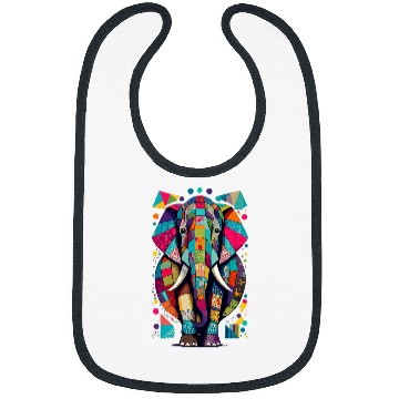 Discover Elephant Pet Colorful Elephant Patchwork Art Design Bibs