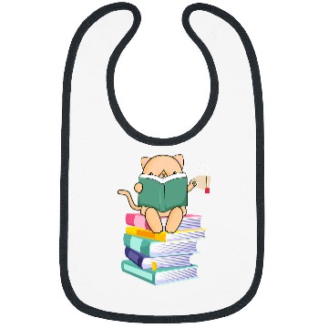 Discover Book Fun Kitten Tea Cat Owners Kitty Lover Meow Book Bibs
