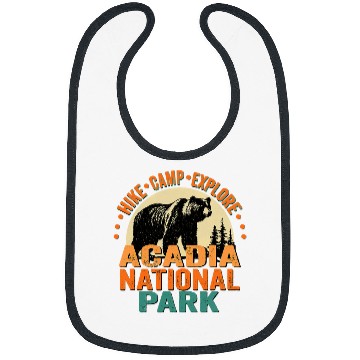Discover Bear Pet Acadia National Park Maine Preserve Black Bear Grunge Bibs
