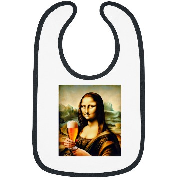 Discover Beer Fun Mona Lisa Drinking Beer Lover s Artistic Bibs