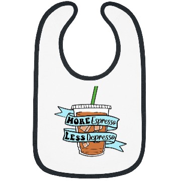 Discover Coffee Fun More Espresso Less Depresso Draw Bibs