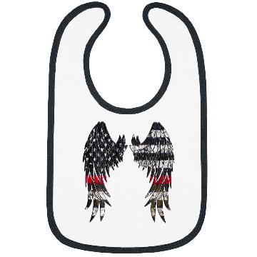 Discover Firefighter Flag Distressed Angel Wings Bibs