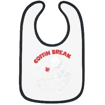 Discover Coffee Fun Halloween Coffin Break Funny Skeletons Drinking Coffee601 Bibs