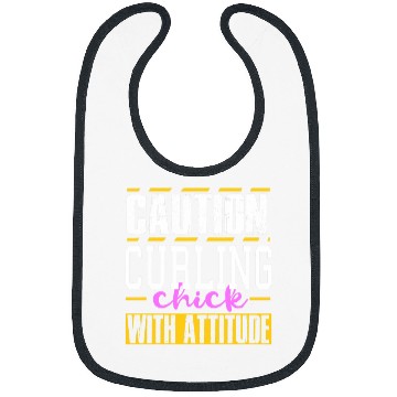 Discover Funny Curling Chick With Attitude Women Bibs