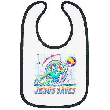 Discover 80s Vaporwave Jesus Saves Water Polo Bibs
