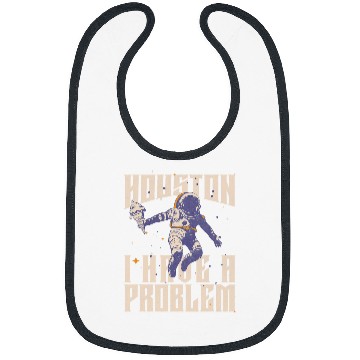 Discover Houston I Have a Problem Astronaut 2Funny Retro Graphic Bibs