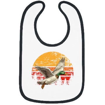 Discover Duck Hunting Retro Sunset Flying Mallards Duck Hunter Bibs
