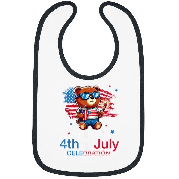 Discover Bear Pet Bear Red White and Blue Happy 4th Of July Day Celebration Bibs