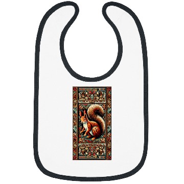 Discover Squirrel Pet Artwork Elegant Tapestry Motif Style 2 Bibs
