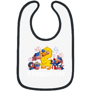 Discover Duck Pet Fourth of July USA Patriotic Firequacker Rubber Duck Funny Bibs