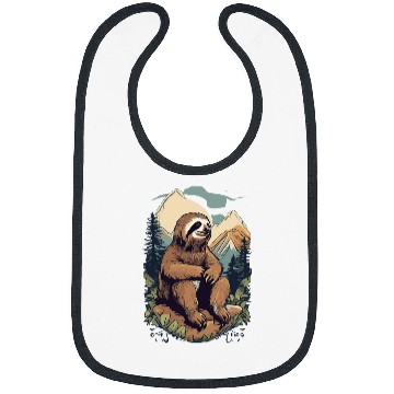 Discover Sloth Pet Contemplative Sloth Mountain View Reflective Moments Bibs