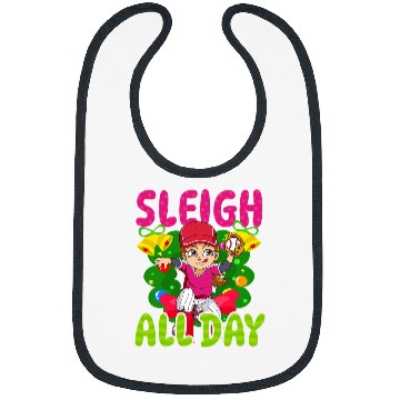 Discover Sleigh All Day Design Christmas Baseball Bibs