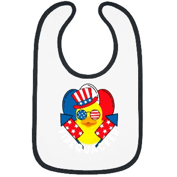 Discover Duck Pet Firequacker Funny 4th of July Firecracker Kid Rubber Duck Bibs