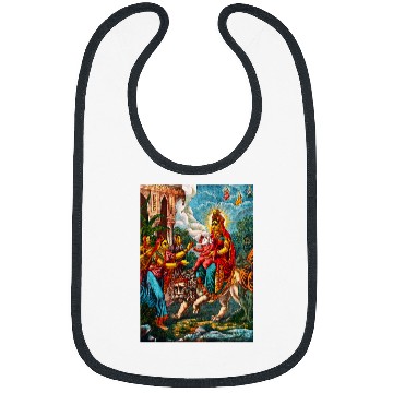 Discover Lion Pet Goddess Riding a Lion Hindu Vedic Religious Mythology Bibs