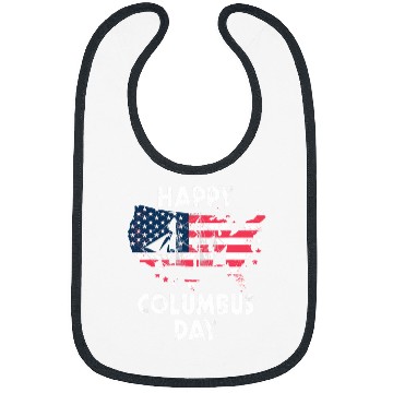 Discover American Flag Happy Columbus Day Bibs