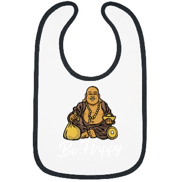 Discover Be Happy Zen Buddha Bibs