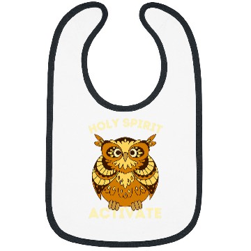 Discover Owl Pet Holy Spirit Activate Owl Funny Christian Religious 4 Bibs