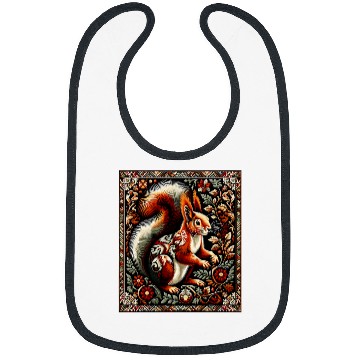 Discover Squirrel Pet Artwork Elegant Tapestry Motif Style Bibs