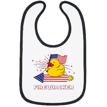 Discover Duck Pet Funny 4th July Firequacker Rubber Duck Riding A Firework Bibs