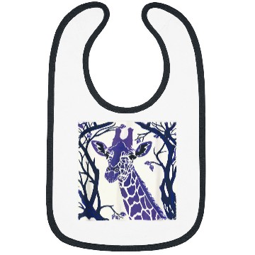 Discover Giraffe Pet Violet Abstract Drawing Bibs