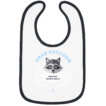 Discover Raccoon Pet Crab Raccoon Crab Rangoon Funny Pun Joke Gag Bibs