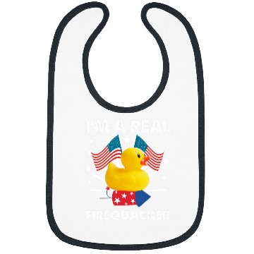 Discover Duck Pet Funny Firequacker Duck Patriotic USA Flag Bibs