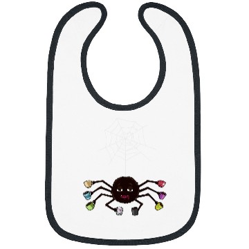 Discover Coffee Fun Spider Coffee Drinker caffeines Addict Cute Spiderweb Bibs