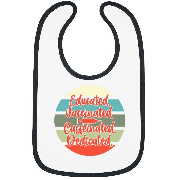 Discover Coffee Fun nurses Vaccinated Vaccinated Caffeinated Coffee Lover 2 Bibs