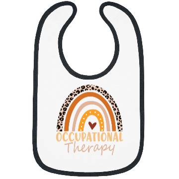 Discover Occupational Therapy OT Therapist OT Month Leopard Rainbow 4 Bibs