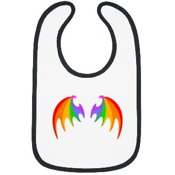 Discover Dragon Pet BACK PRINT Rainbow Dragon Bat Wings Cute Pride Party Magic Bibs