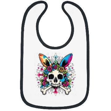 Discover Funny JollyRoger Bunny Skull Crossbones Egg Hunt Easter Day 1 Bibs