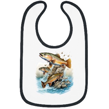 Discover fishing trout rainbow brook fisherman freshwater angler fish 8 Bibs