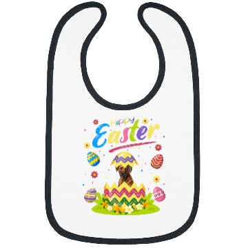 Discover Funny Easter Egg Lover Rhodesian Ridgeback Dog Happy Easter Bibs