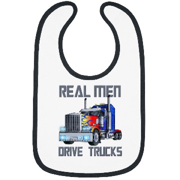 Discover Real Men Drive Trucks Diesel Trailer Big Rig Truck Drivers Bibs