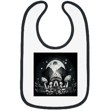 Discover Gothic Mushroom Celestial Imagery Bibs