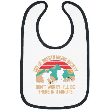 Discover Hiker Gifts Retro Outdoors Out of Breath Hiking Society Bibs