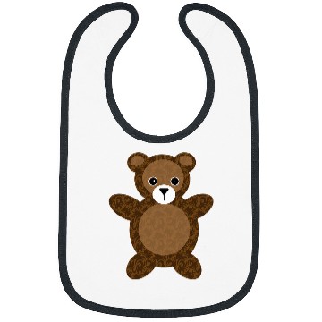 Discover Bear Pet Teddy Bear Brown Damask Bibs