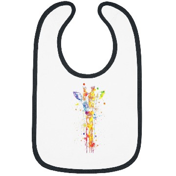 Discover Giraffe Pet Made Watercolor Splashes Giraffe art Bibs