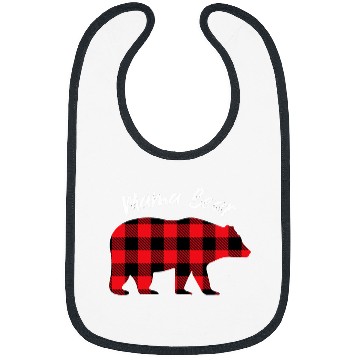 Discover Bear Pet New 2025 MAMA BEAR flannel Red Plaid Pajama mama bear Bibs