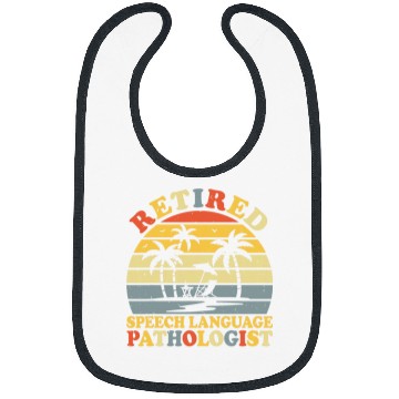 Discover Retired Speech Language Pathologist Retro SLP Speech Therapy Bibs