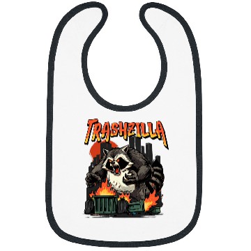 Discover Raccoon Pet Trashzilla Kaiju Trash Panda Monster Japanese Bibs
